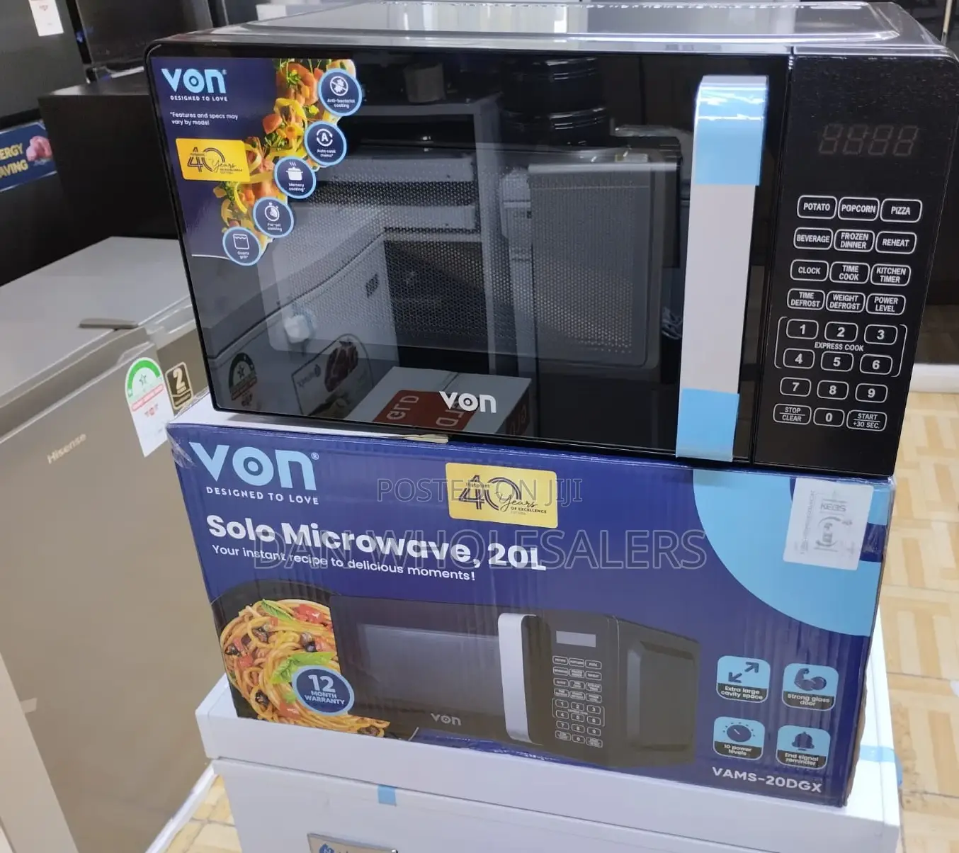 VON Microwave Oven, Solo, 20L, Digital, Black VAMS-20DGX