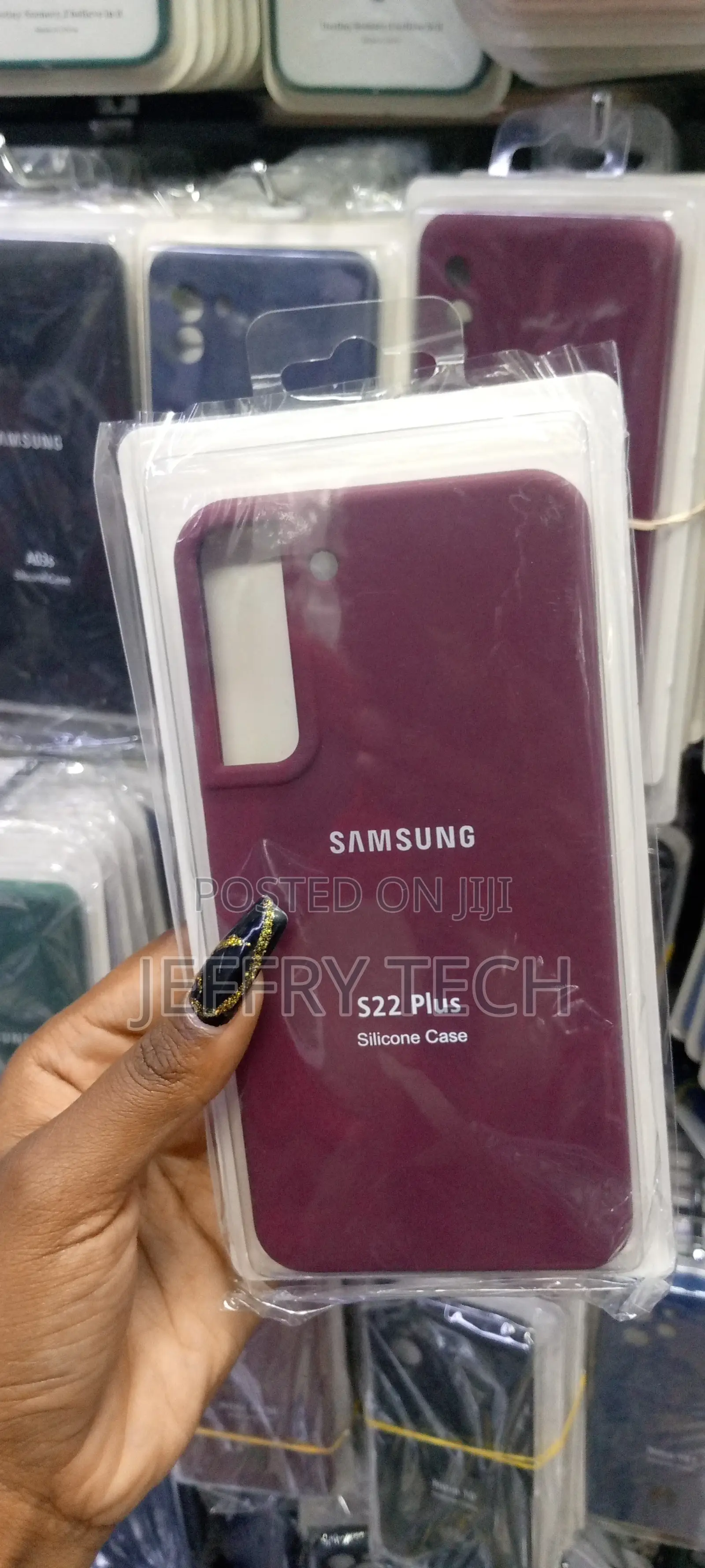 YESUTH- Samsung S22 Plus Rainbow Silicone Cover - Burgundy