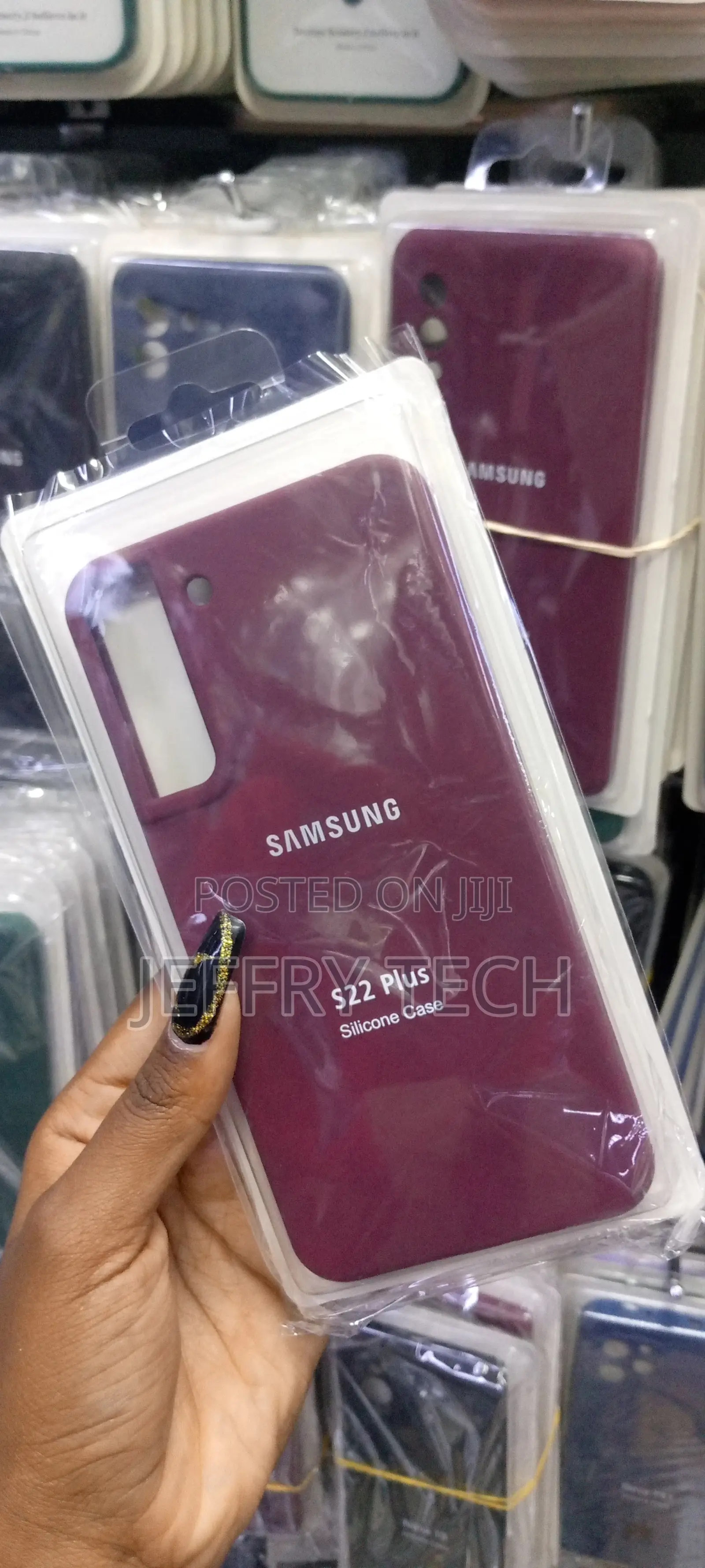 YESUTH- Samsung S22 Plus Rainbow Silicone Cover - Burgundy