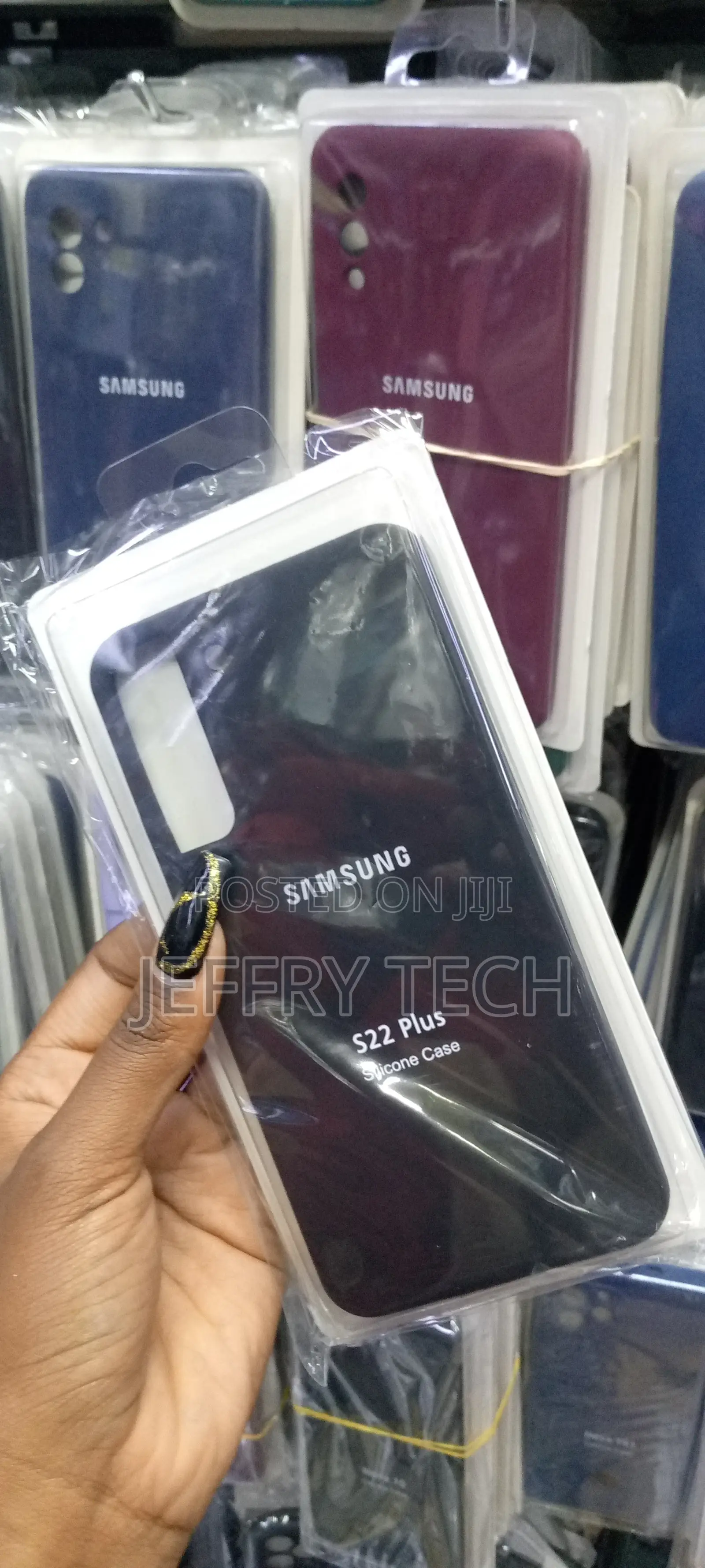 Awerty-Silicone Case for Samsung S22 Plus Cover Matt Black