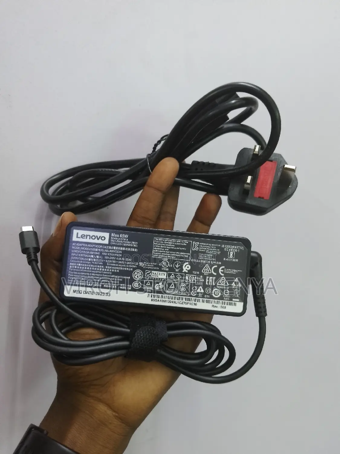 Lenovo Laptop Charger 65 Watts Type C Laptop Charger + Cable