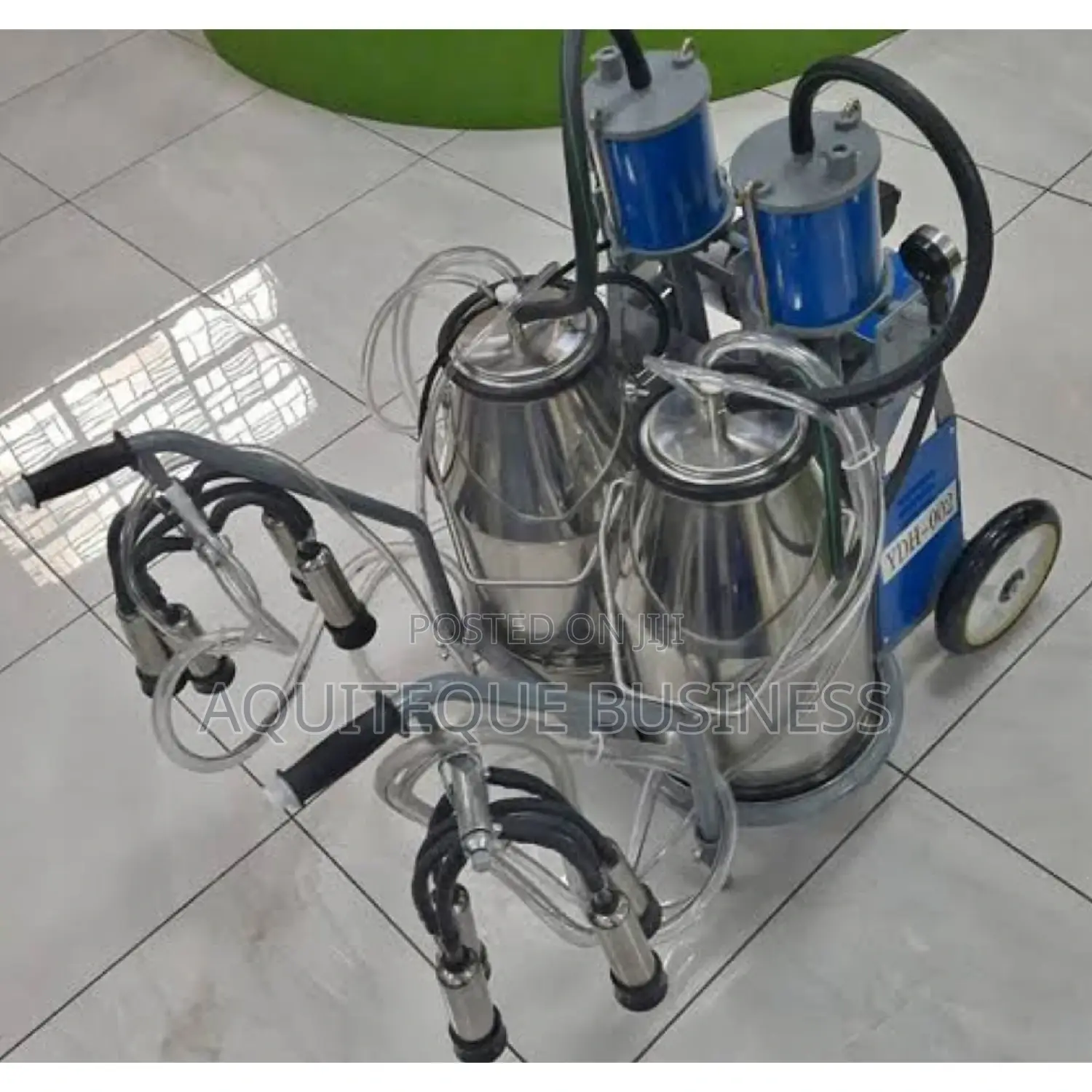 Milking Machine With Double Bucket.