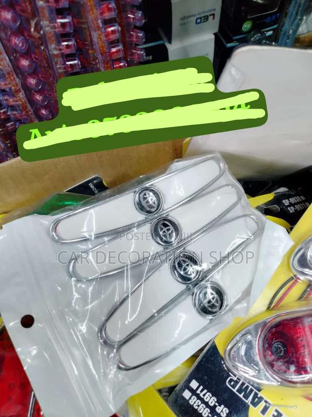 4pcs Metallic Toyota Branded White Door Antiscratch Guards - main view