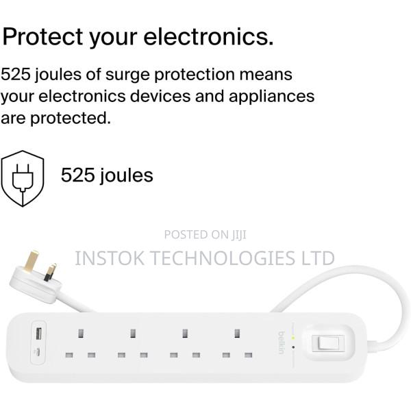Belkin Connect Surge Protector 4-Outlet With USB-C and USB-A - thumbnail 2