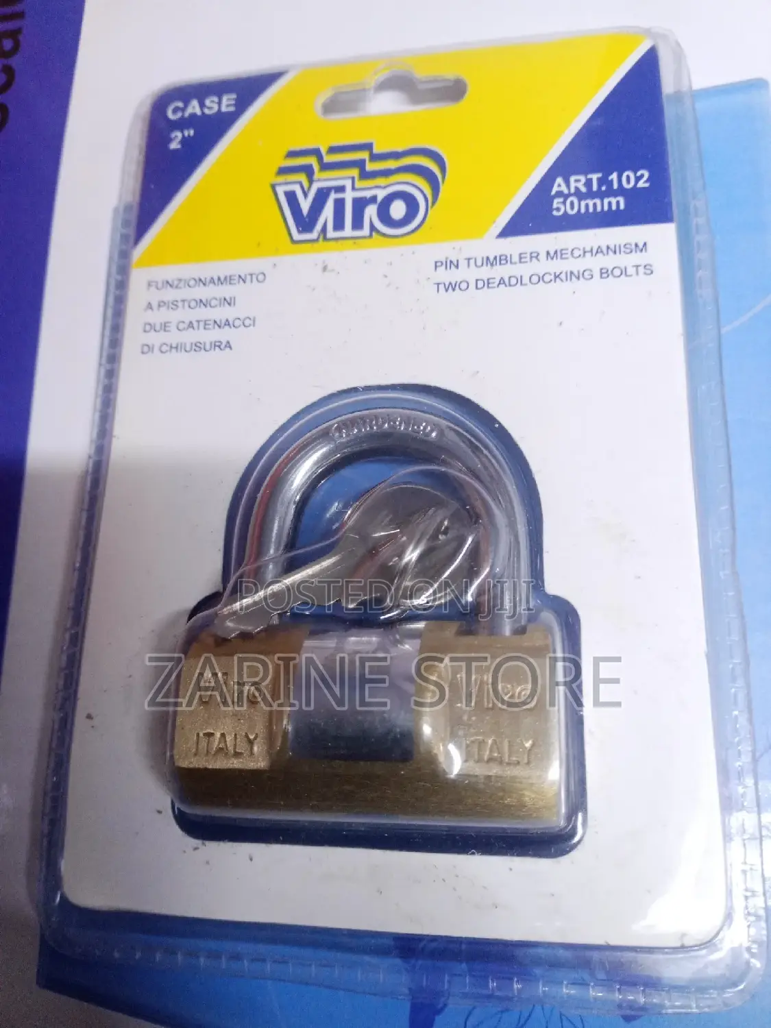 Italy Viro Padlock With Pin Tumbler Mechanism