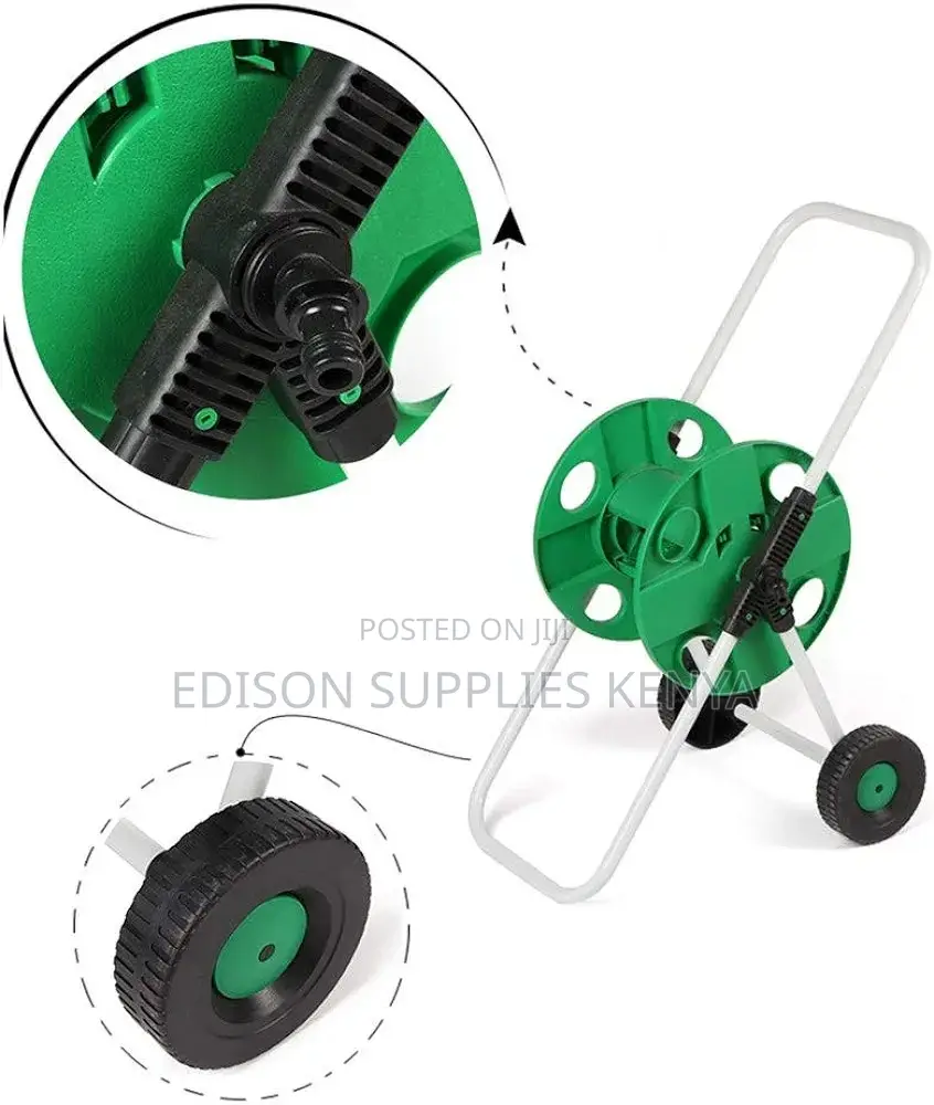 Garden Hose Reel for Hose Pipes Trolley Wt Wheels 45 Metres