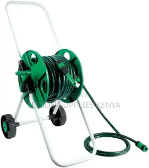 Garden Hose Reel for Hose Pipes Trolley Wt Wheels 45 Metres