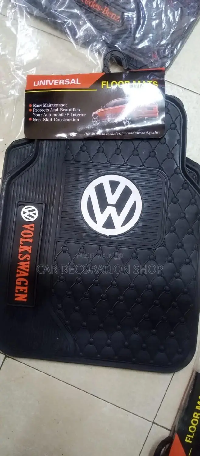 5pc White Logo Volkswagen Dust Dirt Floor Mats