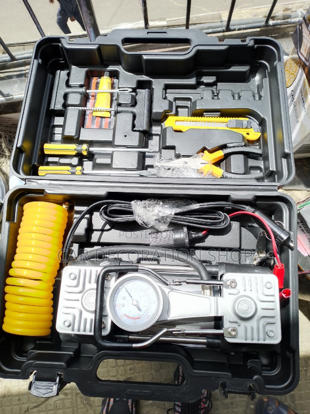 New Twin Cylinder Compressor With Puncture Repair Tools - thumbnail 2