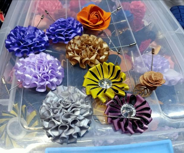 Peach,Grey Orange Lapel Pins - main view