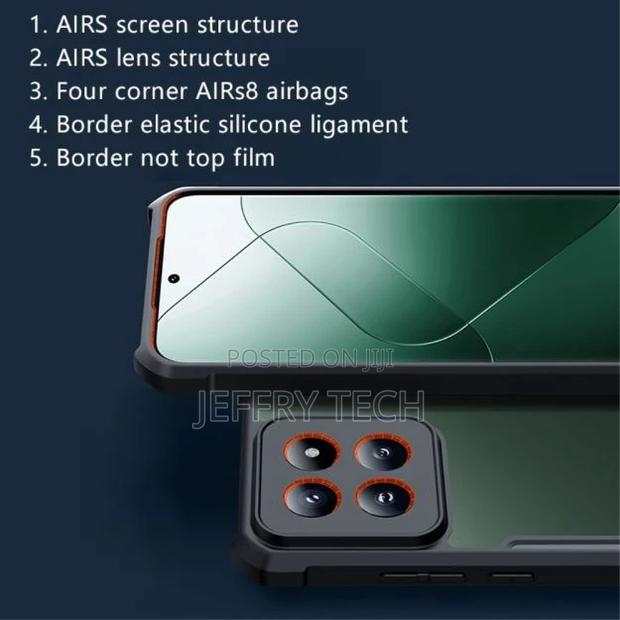 Shockproof Xiaomi 14 Pro Hybrid Cover - Transparent - thumbnail 3