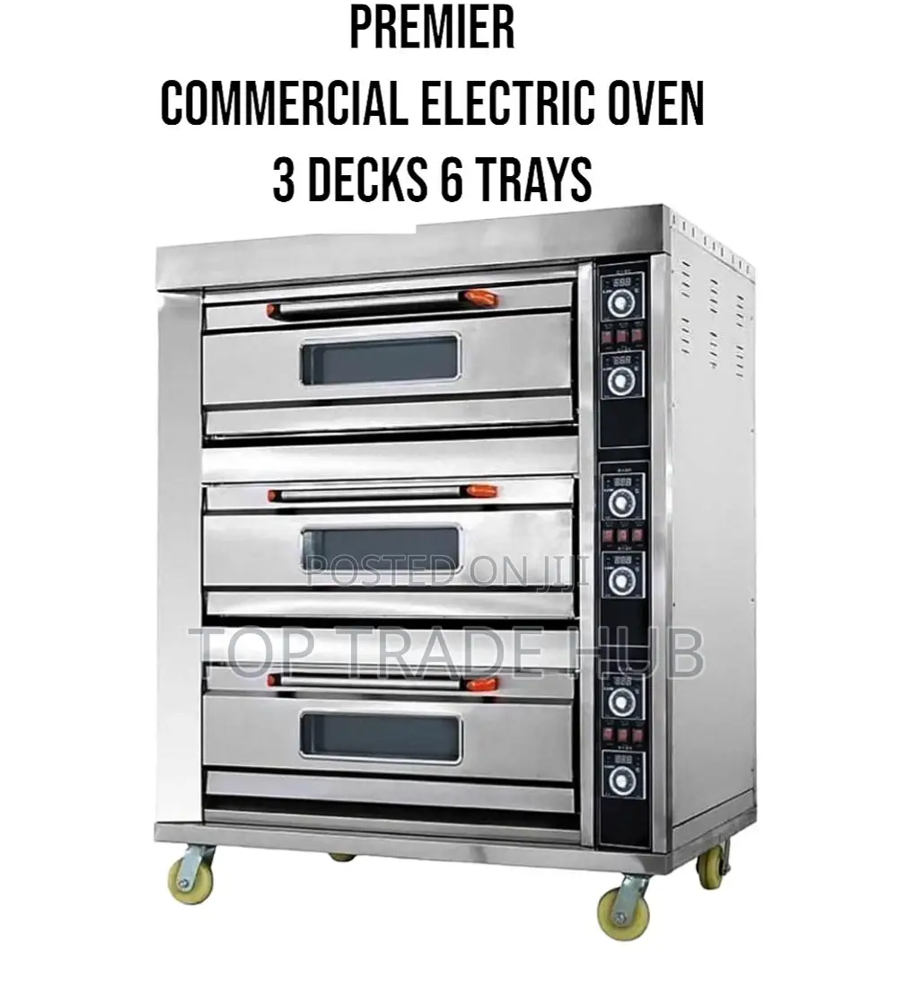 Premier Commercial Electric Oven 3 Decks 6 Trays
