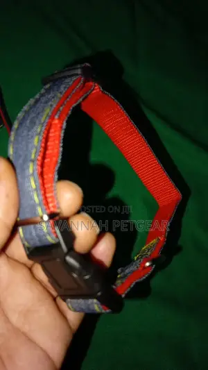DENIM Designer Dog Collar and Lead Set - Large Size