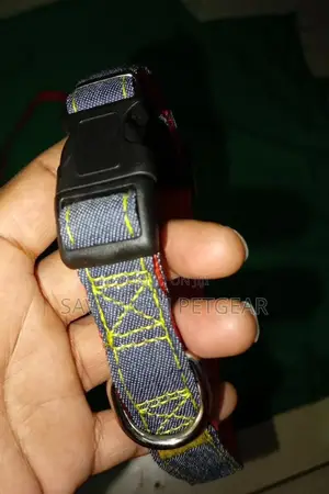 DENIM Designer Dog Collar and Lead Set - Large Size