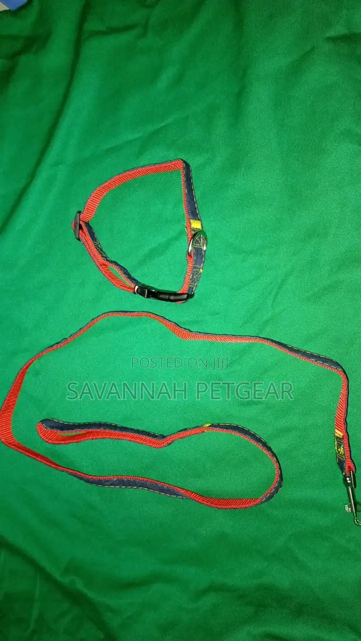 DENIM Designer Dog Collar and Lead Set - Large Size