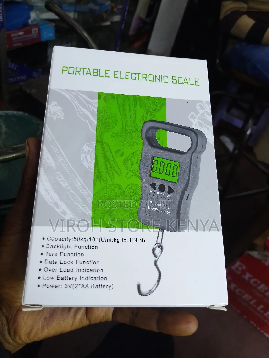 Rechargeable Hanging Scale Upto 50kg/10g Portable Scale