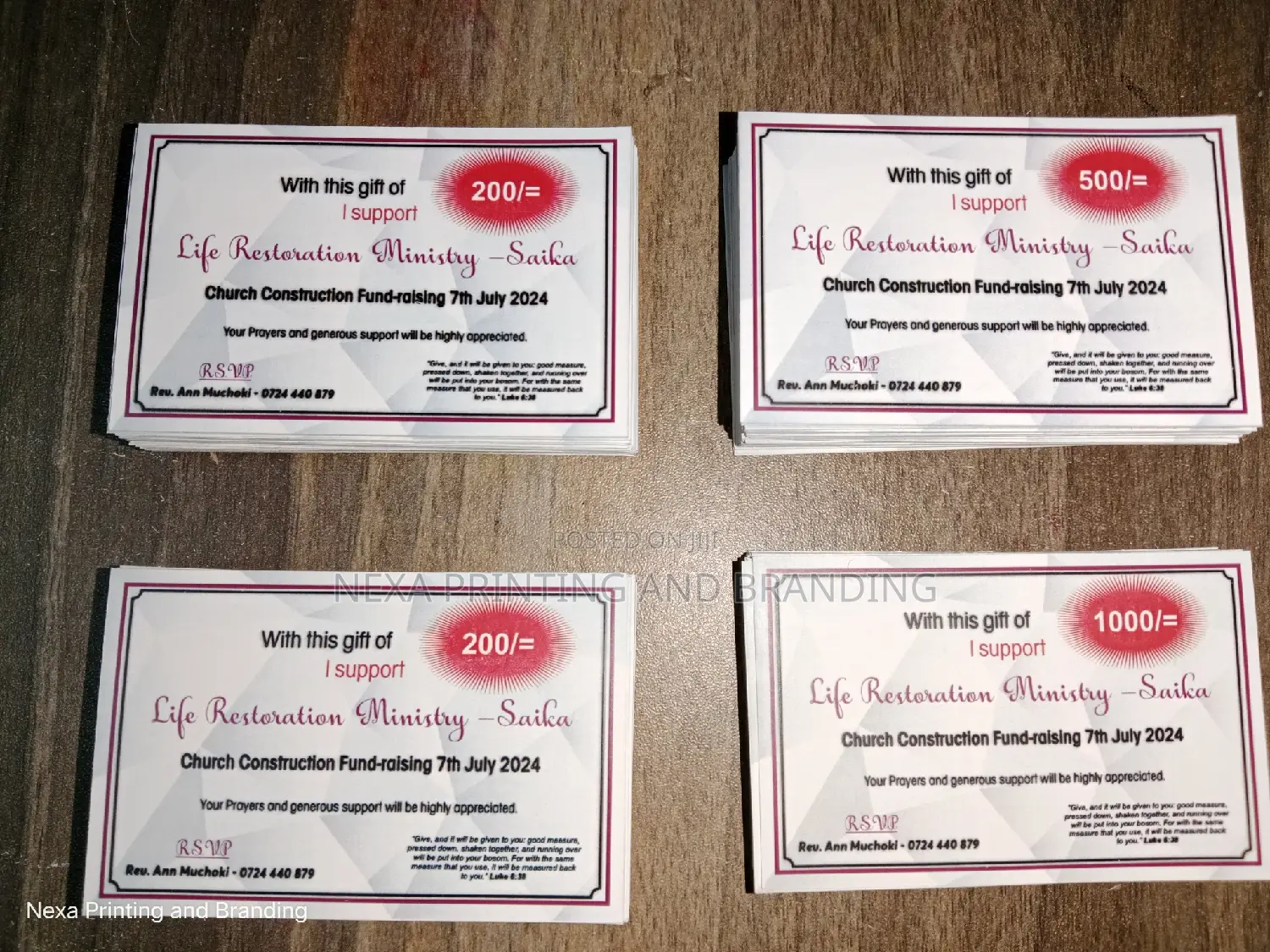 Harambee Cards With Denominations