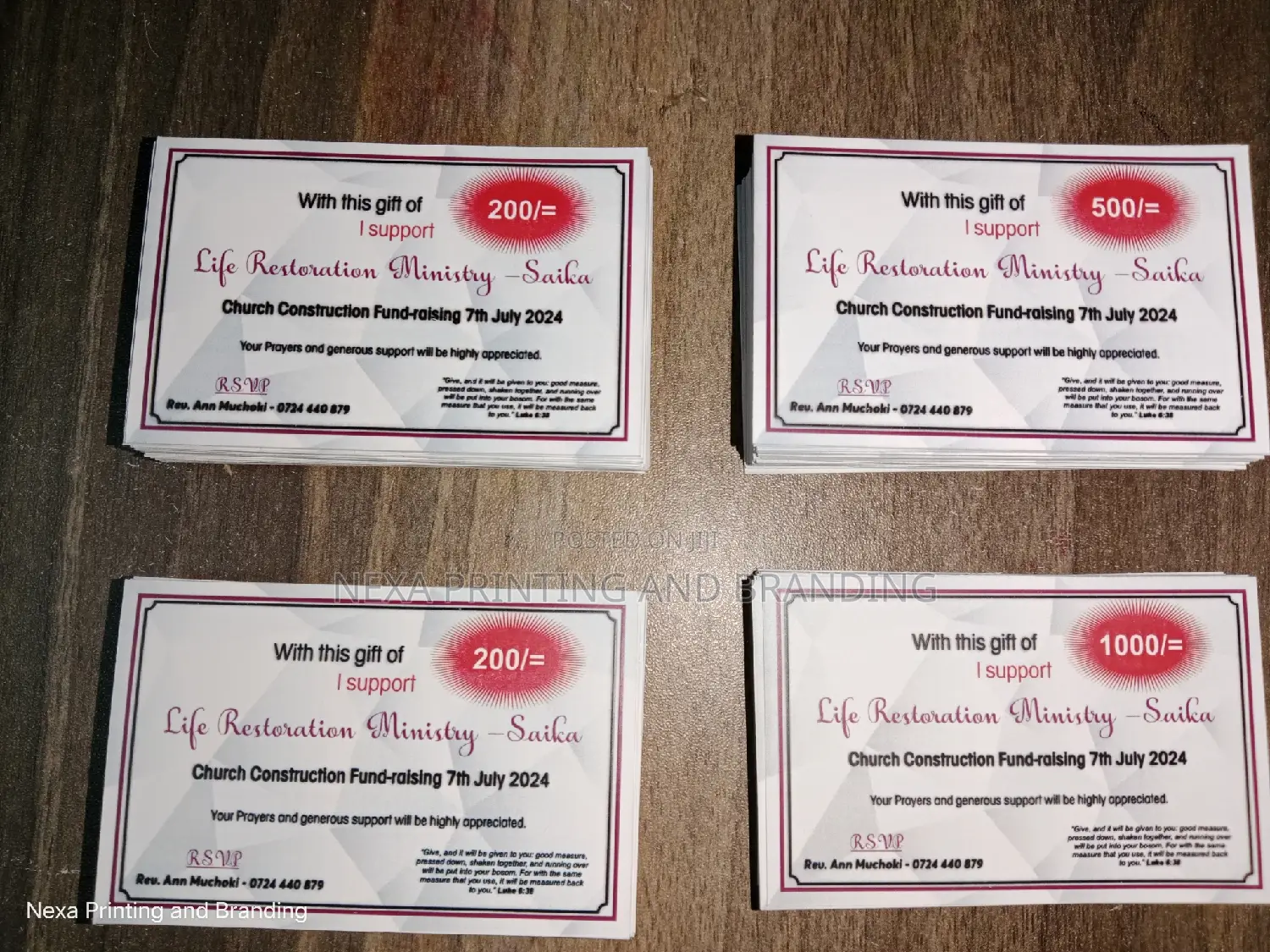 Harambee Cards With Denominations