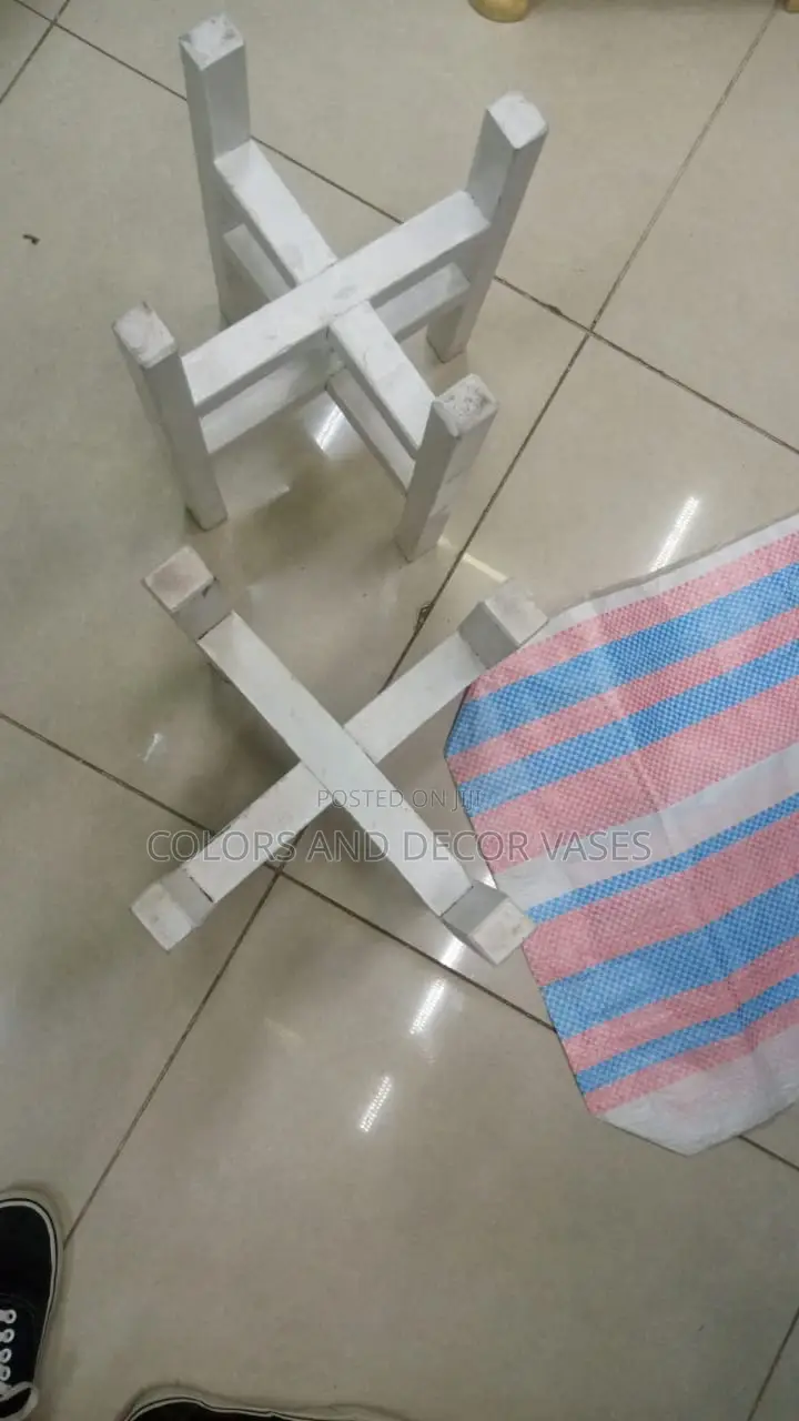 White Wooden Stands for Pots