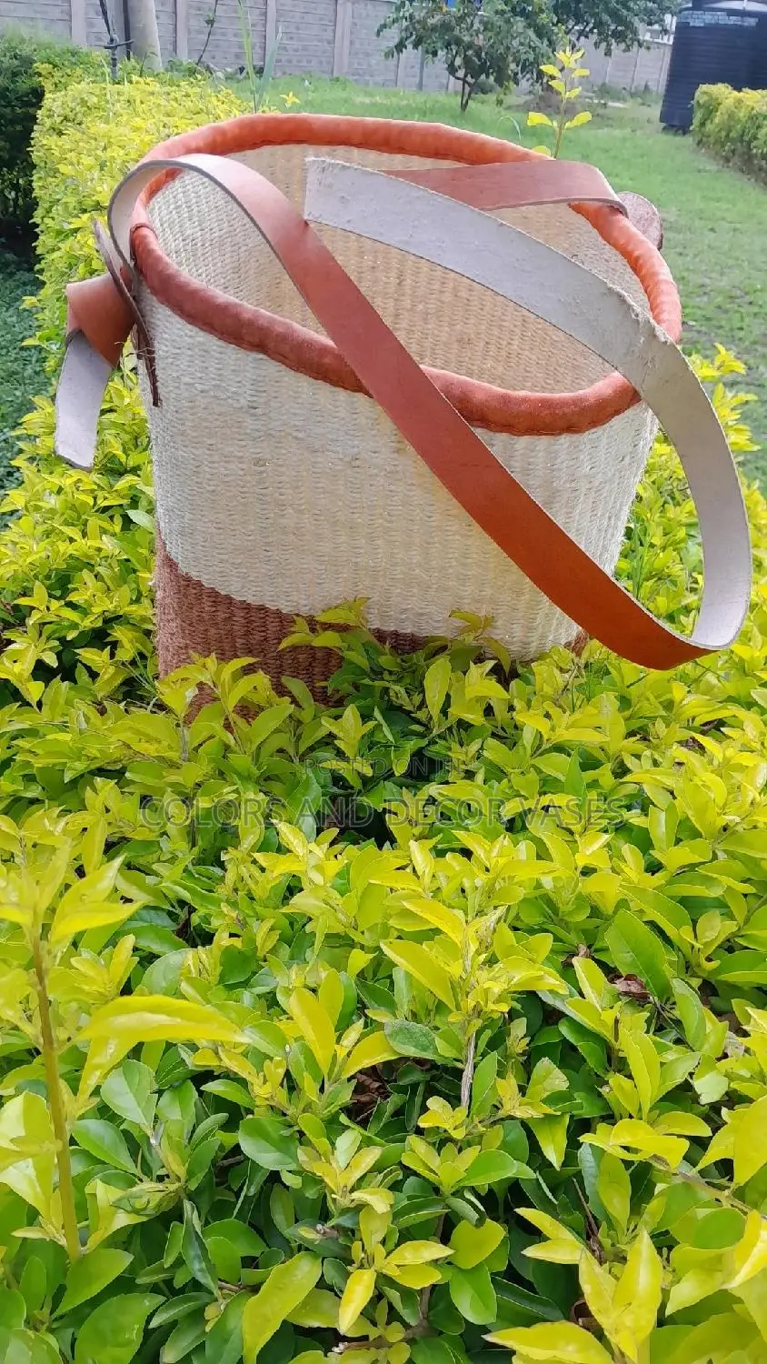 Baskets With Leathered Handles