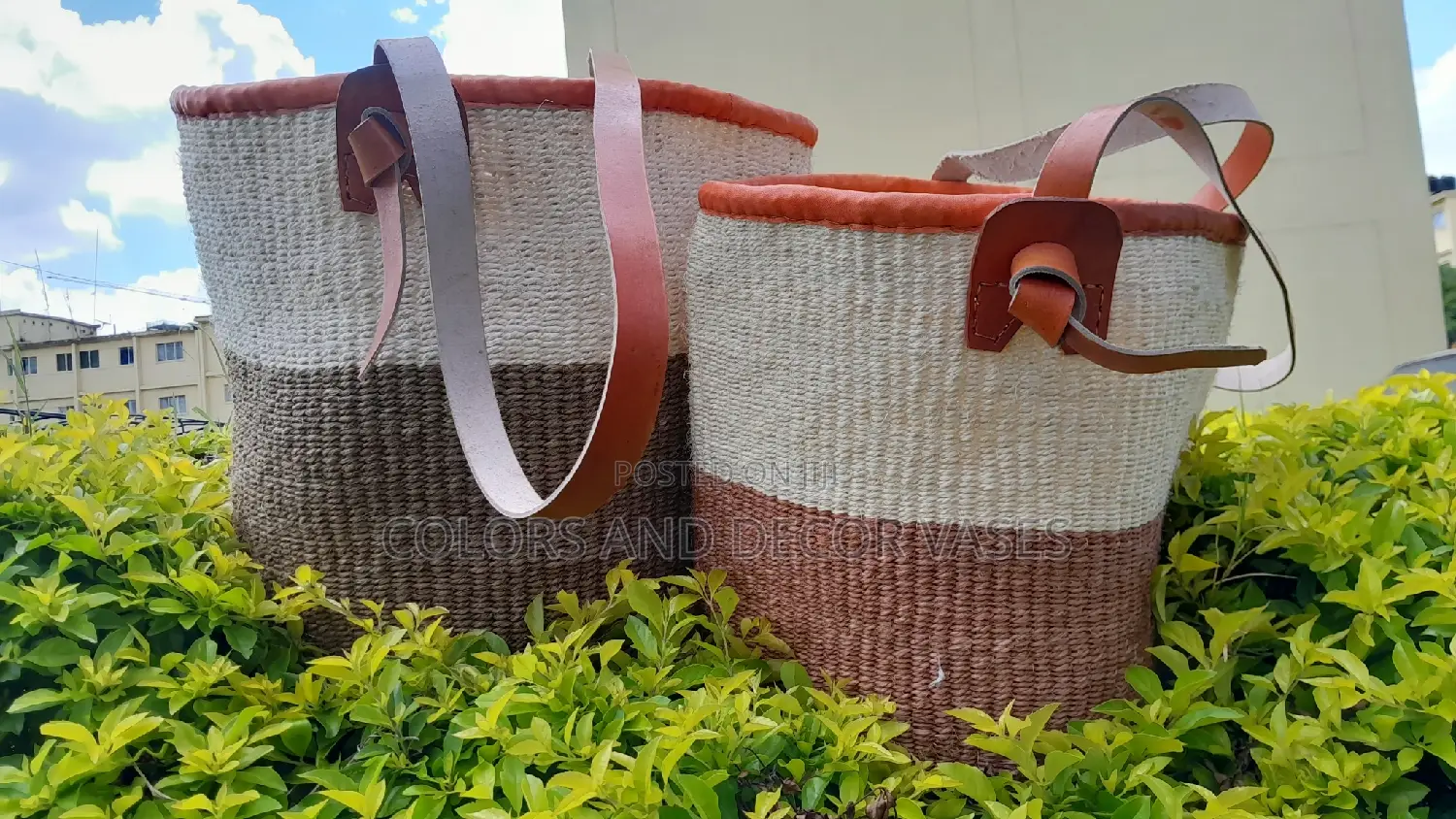 Brown White Shopping Baskets