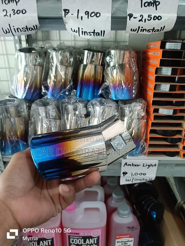Bent Inlet Stainless Steel Exhaust Tip With Burnt Blue Color