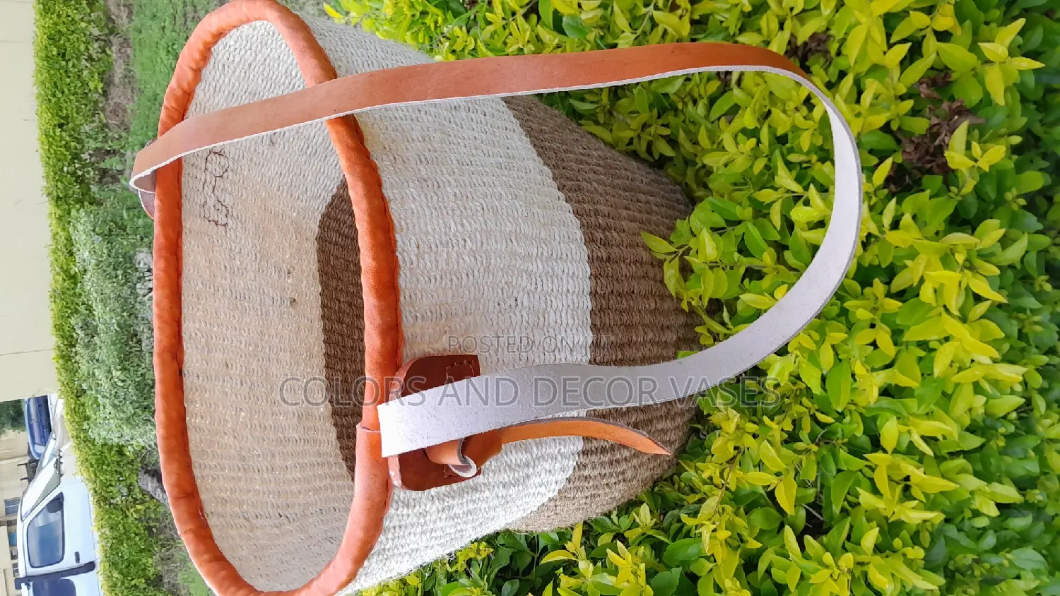 Size 12 Basket With Leathered Handles