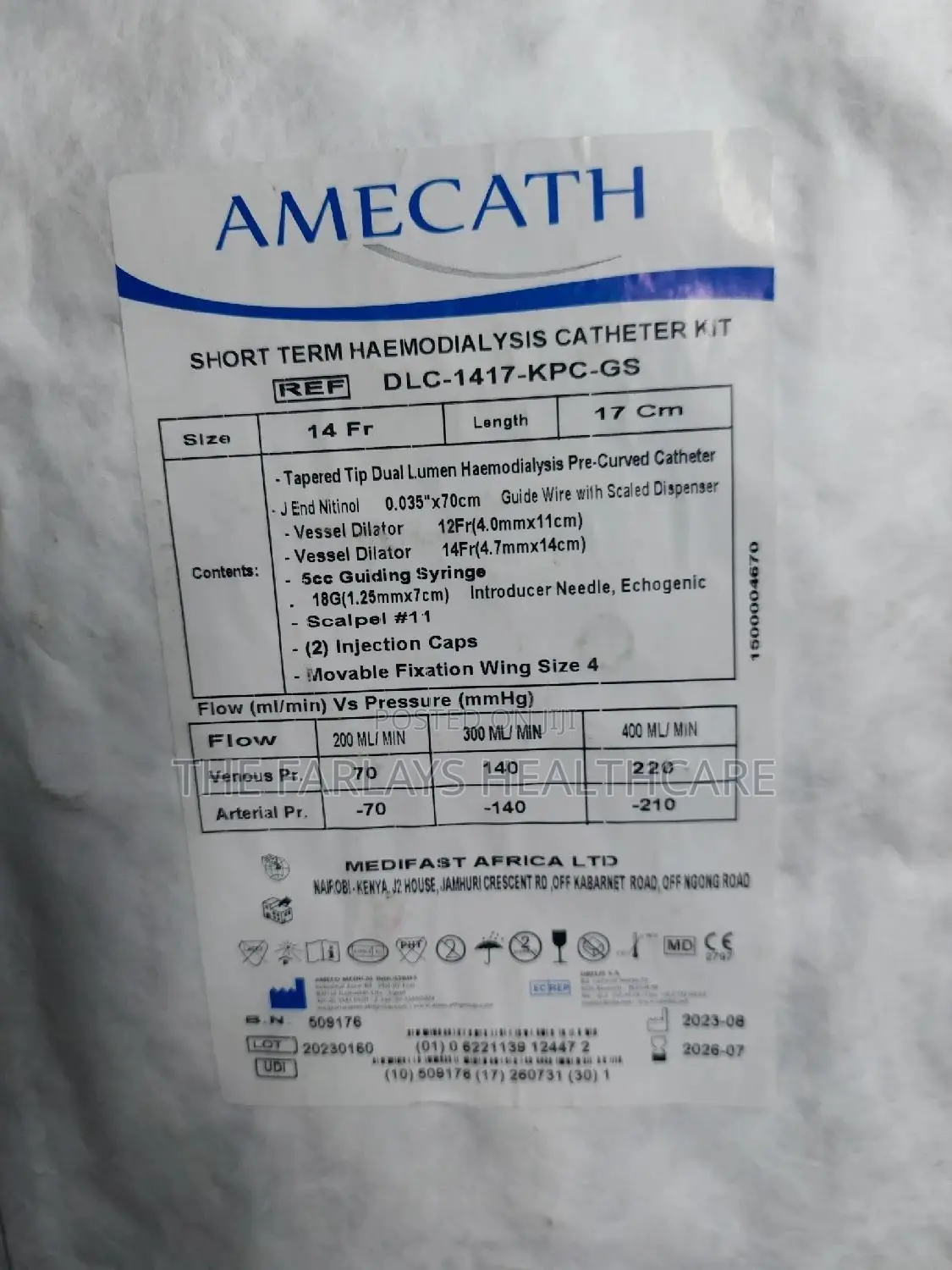 Dialysis Catheter Temporary ( SHORT TERM).