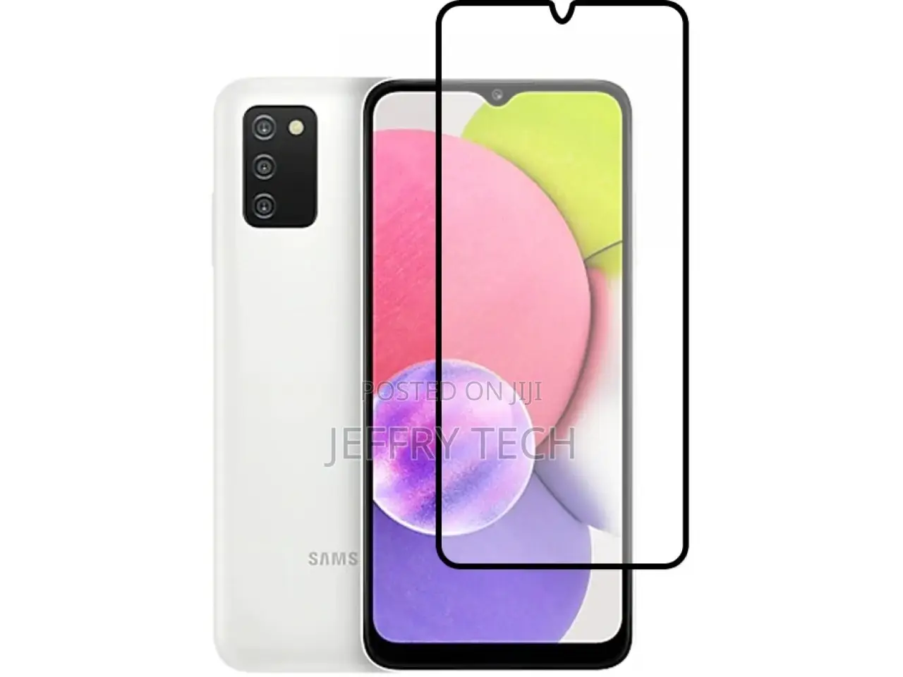 Samsung Galaxy A03s 100% Full Screen Tempered Glass Protecti