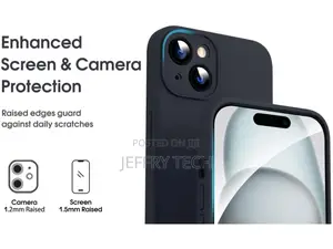 Apple iPhone 15 Liquid Silicone Case Camera Protection Cover