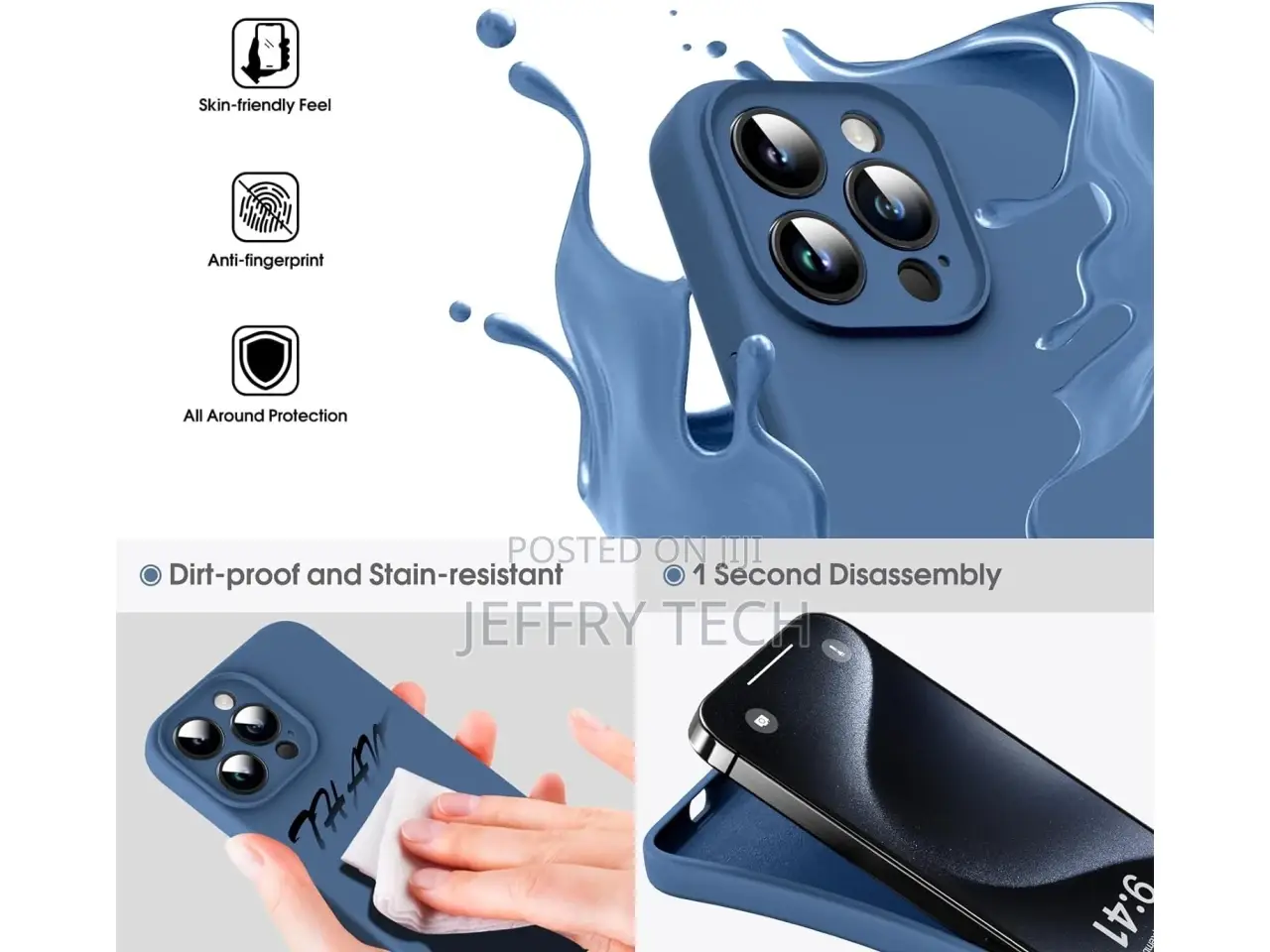 iPhone 15 Pro Liquid Silicone Case Camera Protection Cover P