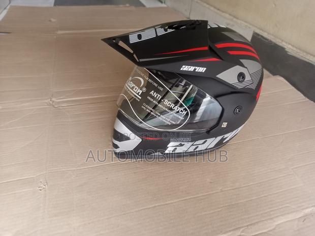 Aaron Off Road Riding Helmets Black Red - thumbnail 2