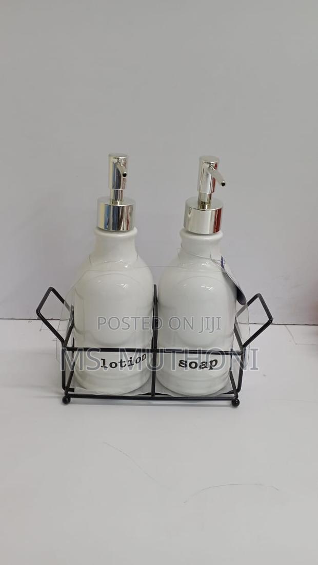 Soap and Lotion Dispenser With Metallic Stand