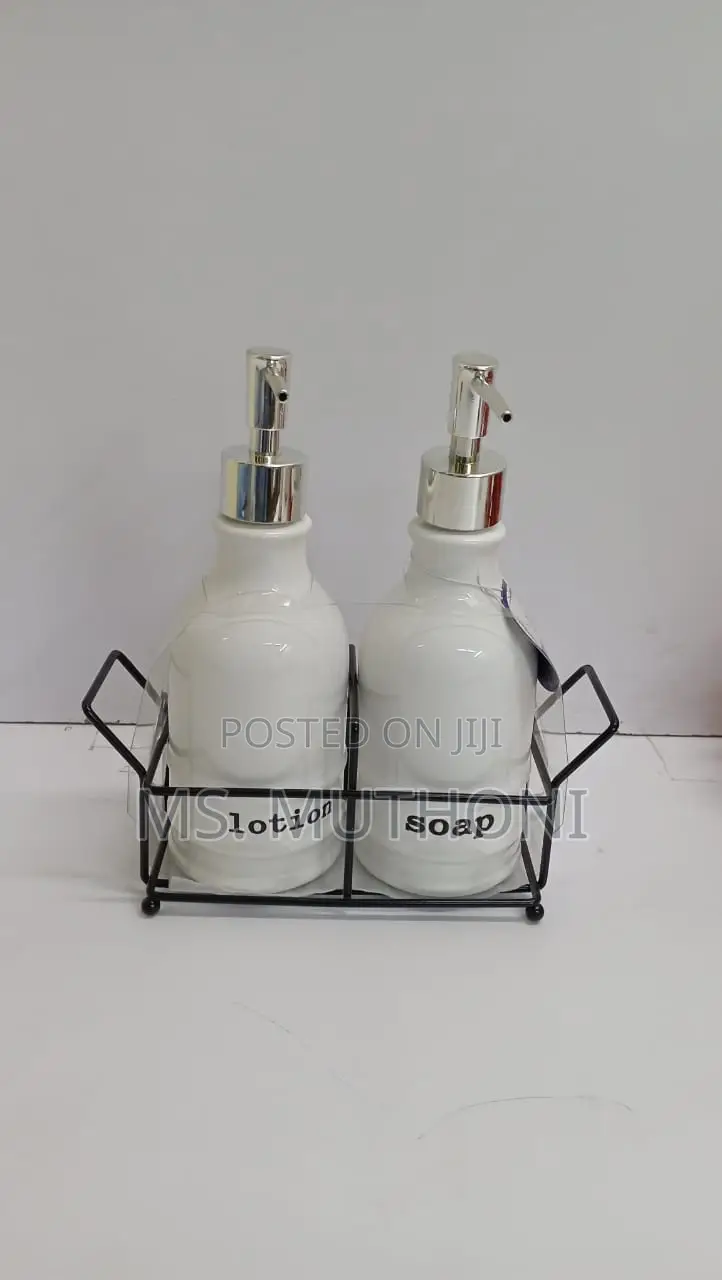 Soap and Lotion Dispenser With Metallic Stand