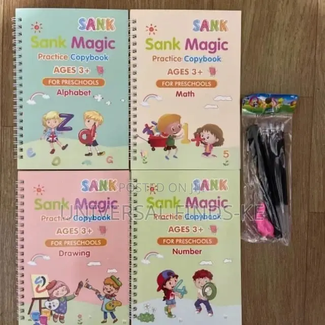 Reusable 4pcs Kids Preschool Handwriting Sank Books
