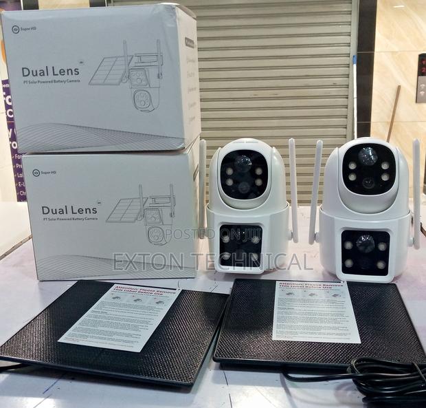 Dual Lens Sim Card Outdoor Security Mini Solar Camera - main view