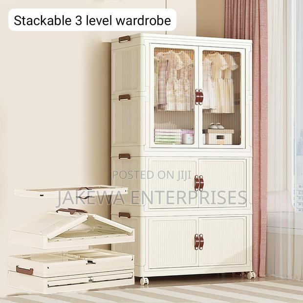 Plastic Portable Wardrobe/Closet. Wardrobe Storage Box - thumbnail 2