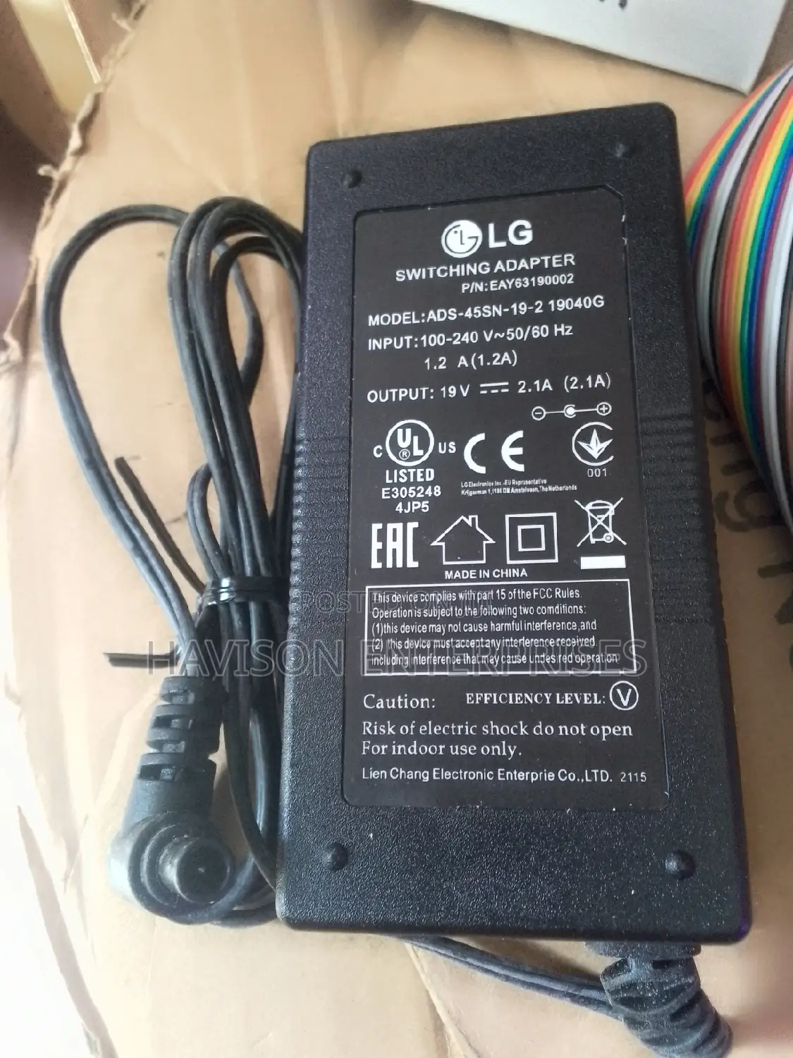 19V 2.1A TV Adapter