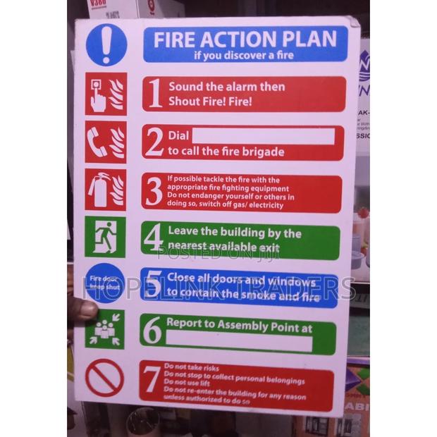 Fire Action Sign, - main view