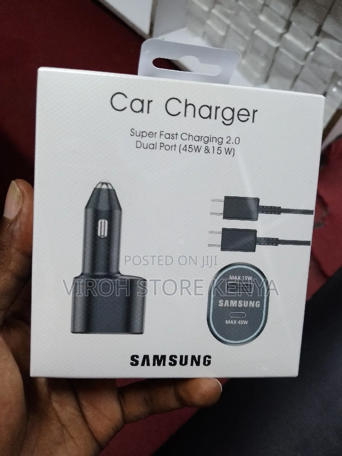 Samsung Car Charger Fast Charging 45watts/15watts With Cable