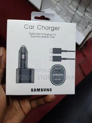 Samsung Car Charger Fast Charging 45watts/15watts With Cable