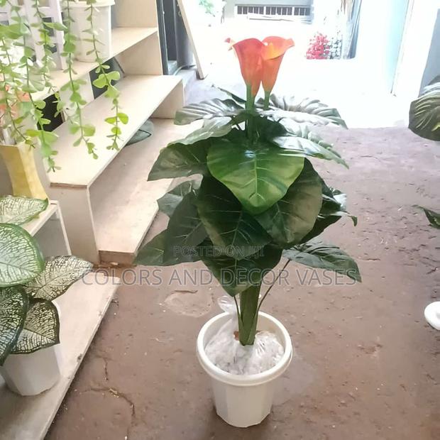 Flowered Artificial Plant With Plastic Vase