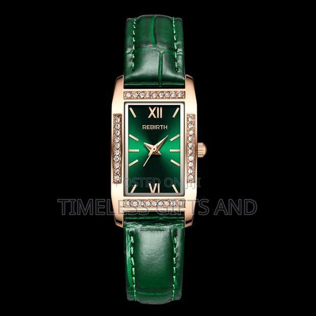 Ladies Rebirth Green Leather Watch