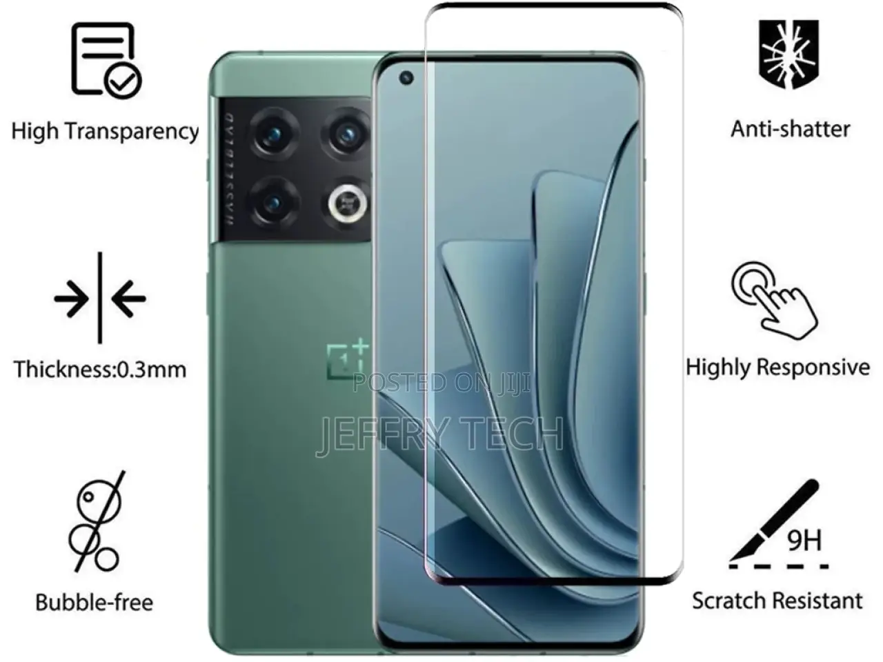 Oneplus 10 Pro 100% Full Screen Tempered Glass Screen Protec
