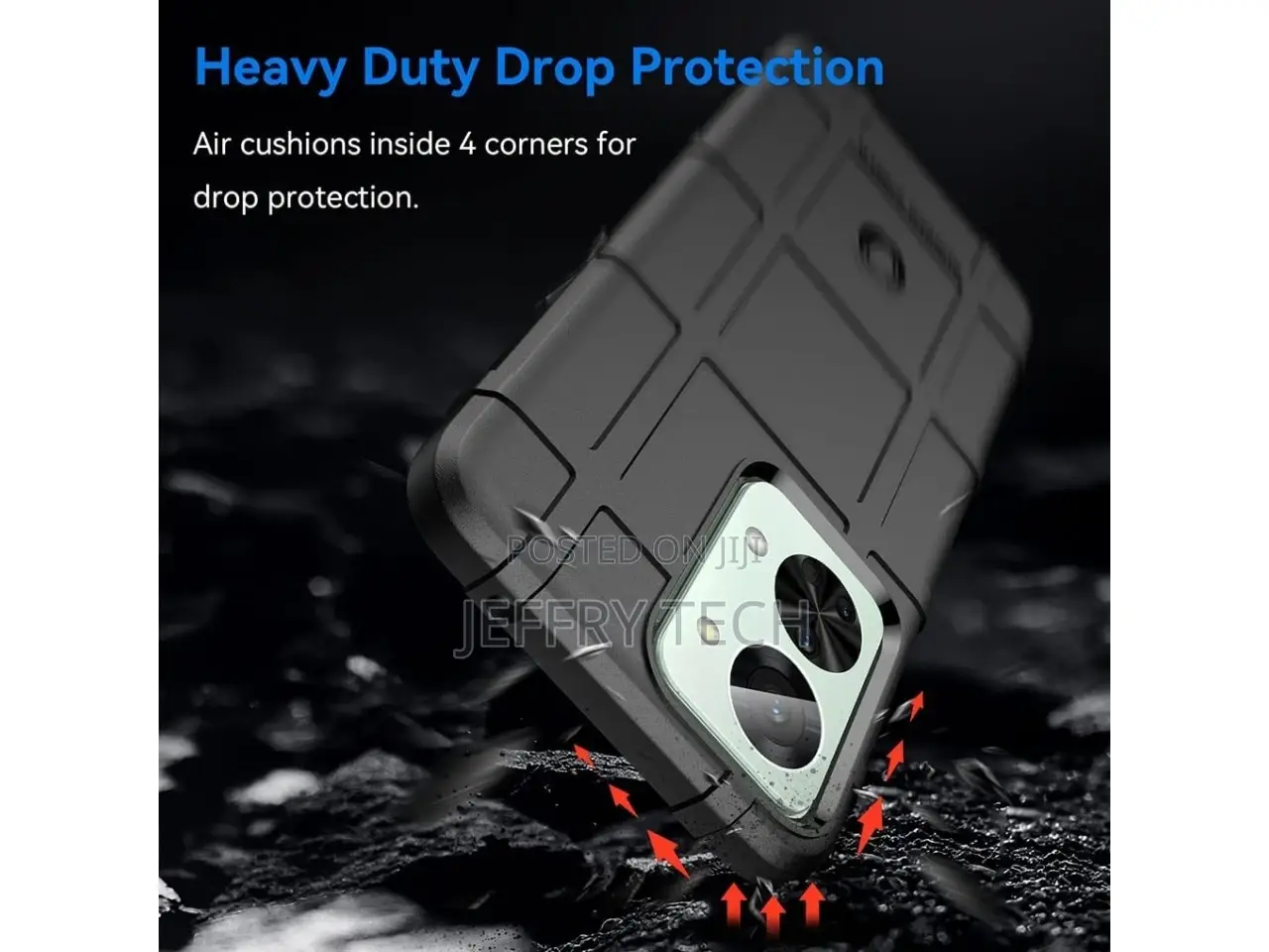 Oneplus Nord 2T Rugged Shield Anti-Shock Case Schwarz