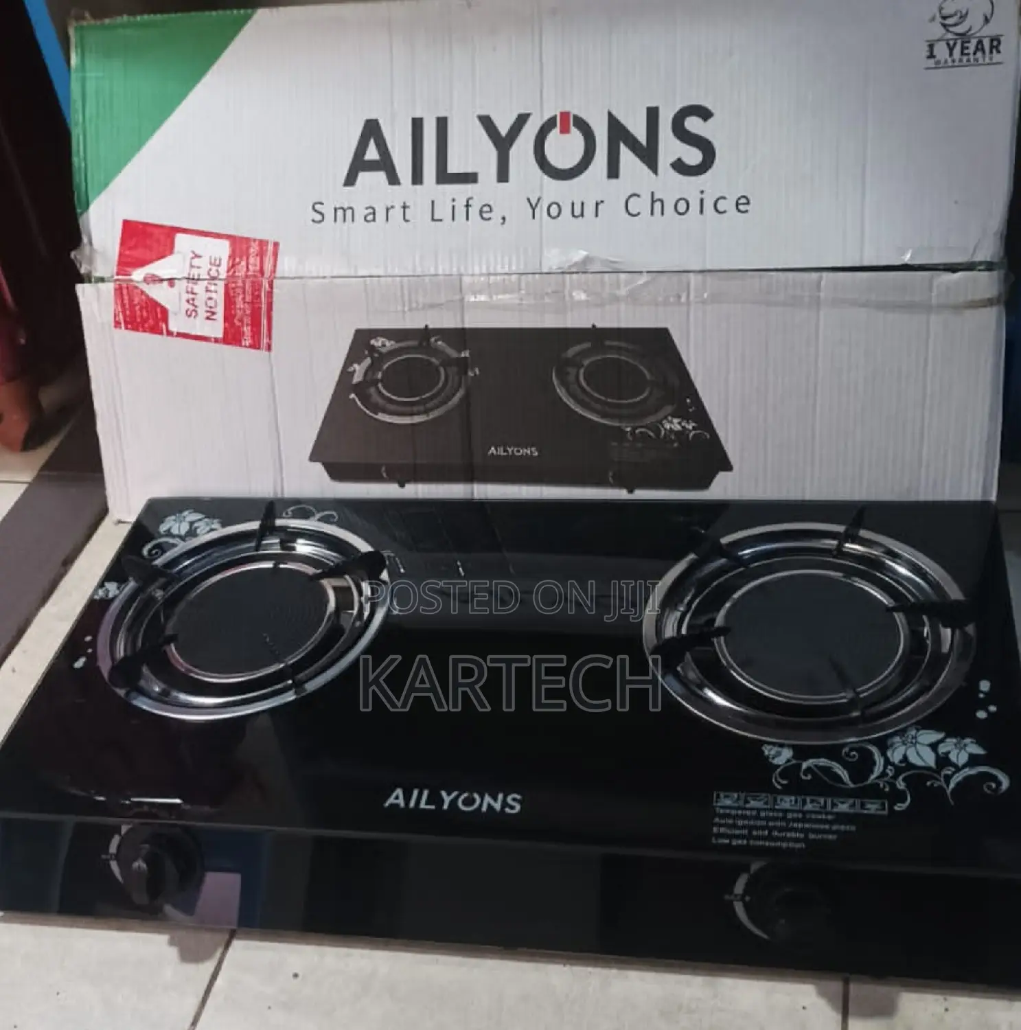 AILYONS Glass Top Infrared Double Burner Gas Stove –ZKD-1093