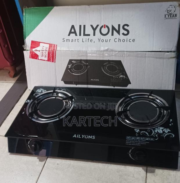 AILYONS Glass Top Infrared 2 Burner Gas Stove