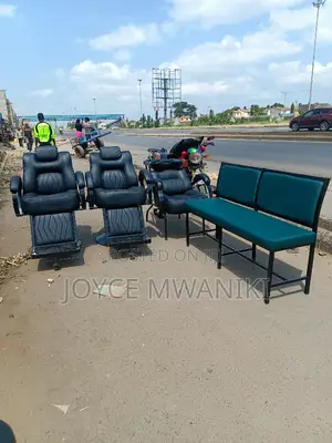 2 Barber Seats, Sink Chair and a Waiting Bench 