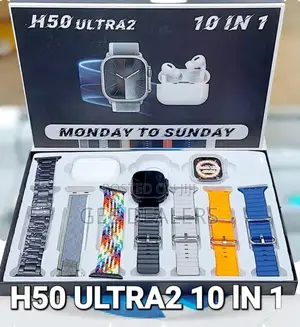 10 in 1 H50 Ultra 2 Smart Watch With Buds and Extra Straps