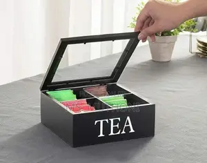*9 Grid Tea Bags Organizer Box Colour BLACK ONLY